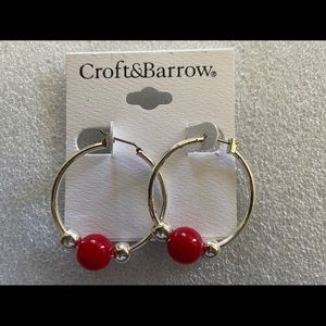 Red Croft & Barrow hoop earrings
